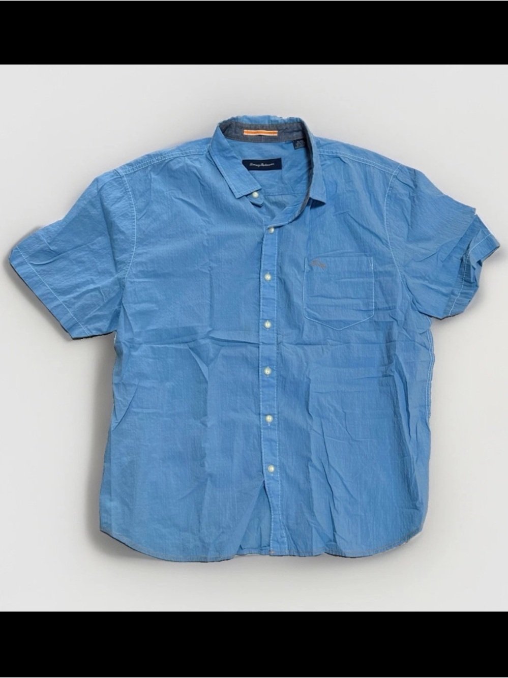 Tommy Bahama Men's Sky Blue Casual Button-Down Short Sleeve Shirt XL